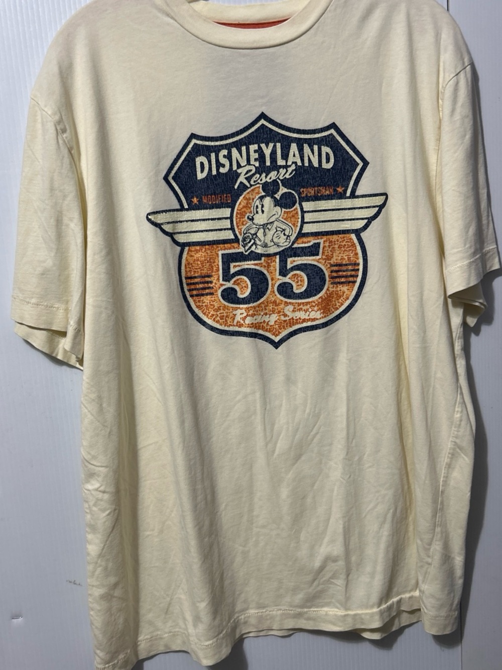 Disney Cream Short Sleeve Tee with Vintage 55 Graphic